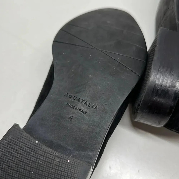 Aquatalia Loafers Shoes Slip On Flats Pointed Toe Suede Black Women's Size 8 - Picture 6 of 8